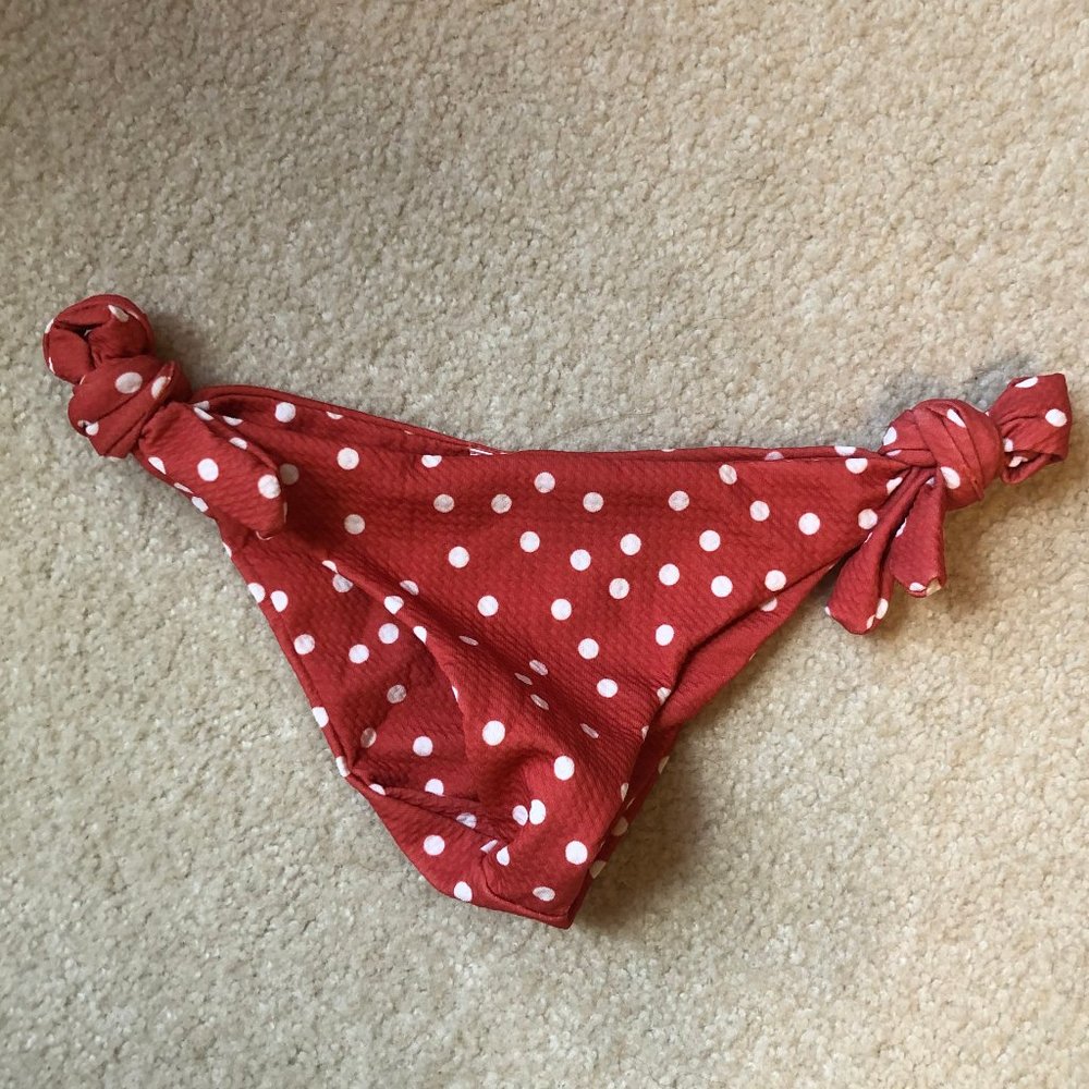 Burnt Orange, White Polka Dots, Bikini, Bottom